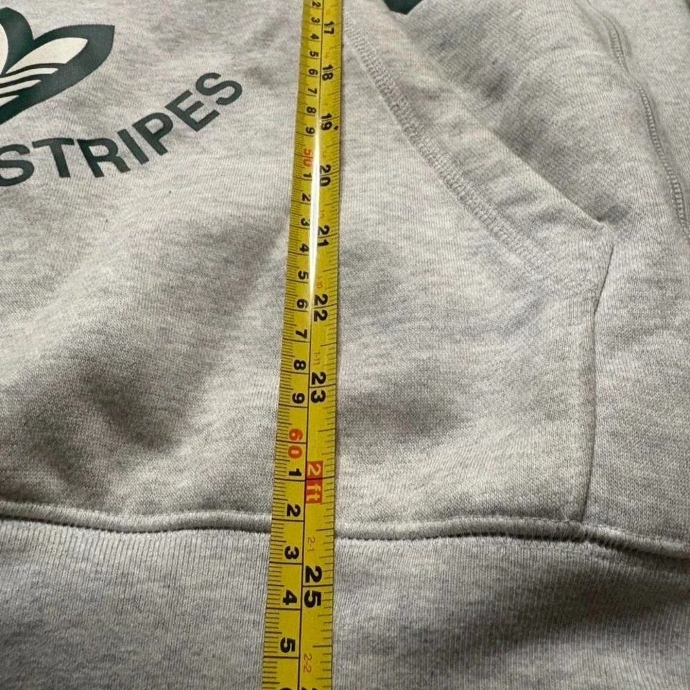 Grey Adidas hoodie‎ with logo and stripes adidas MEN SIZE L